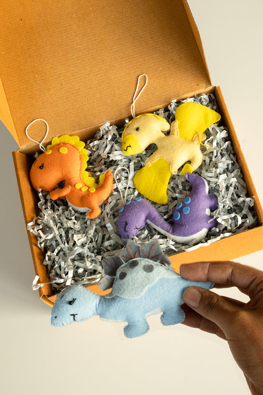 Dino felt charms