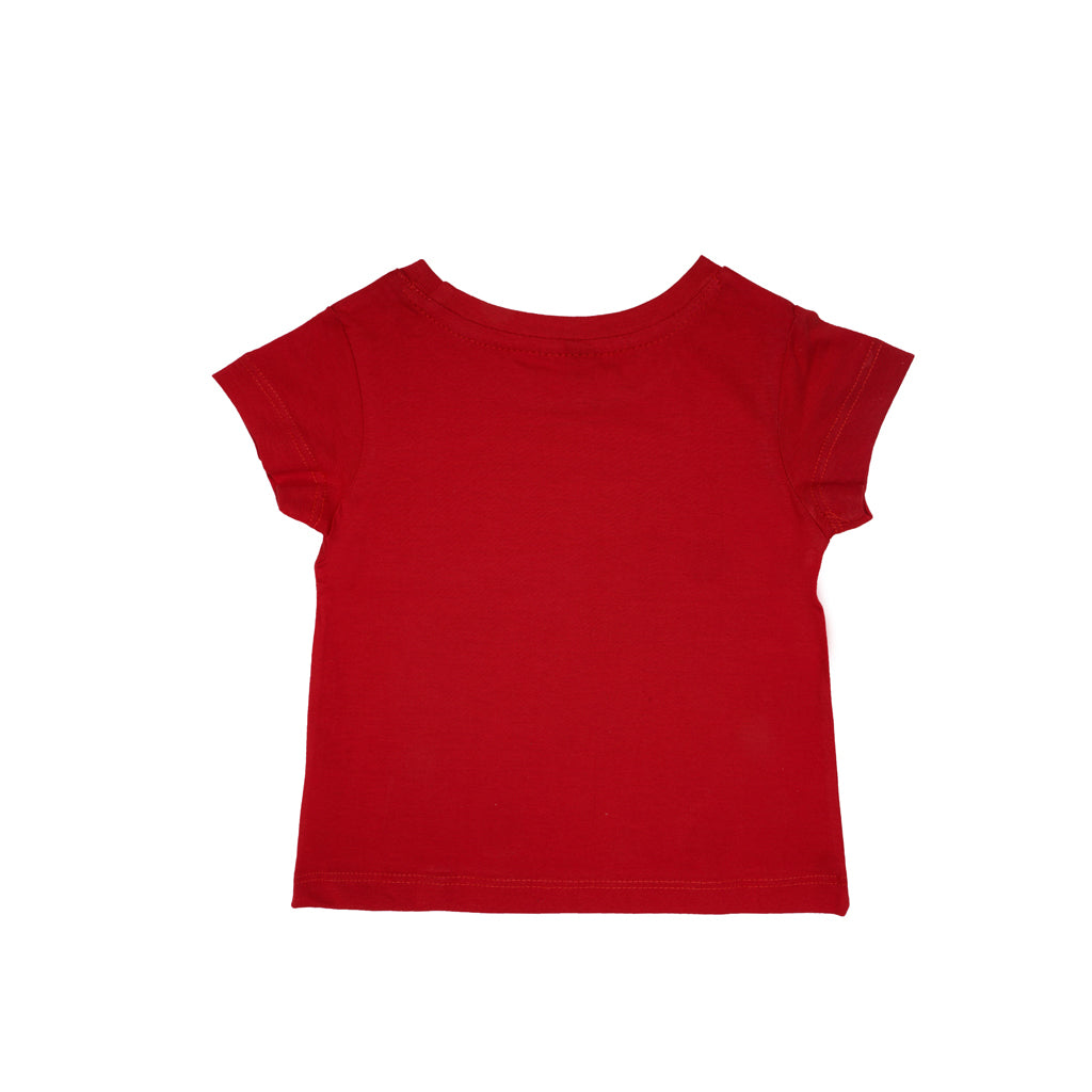 GingerBread Pure Cotton, Half Sleeve, Round Neck & Solid Tshirt For Girls