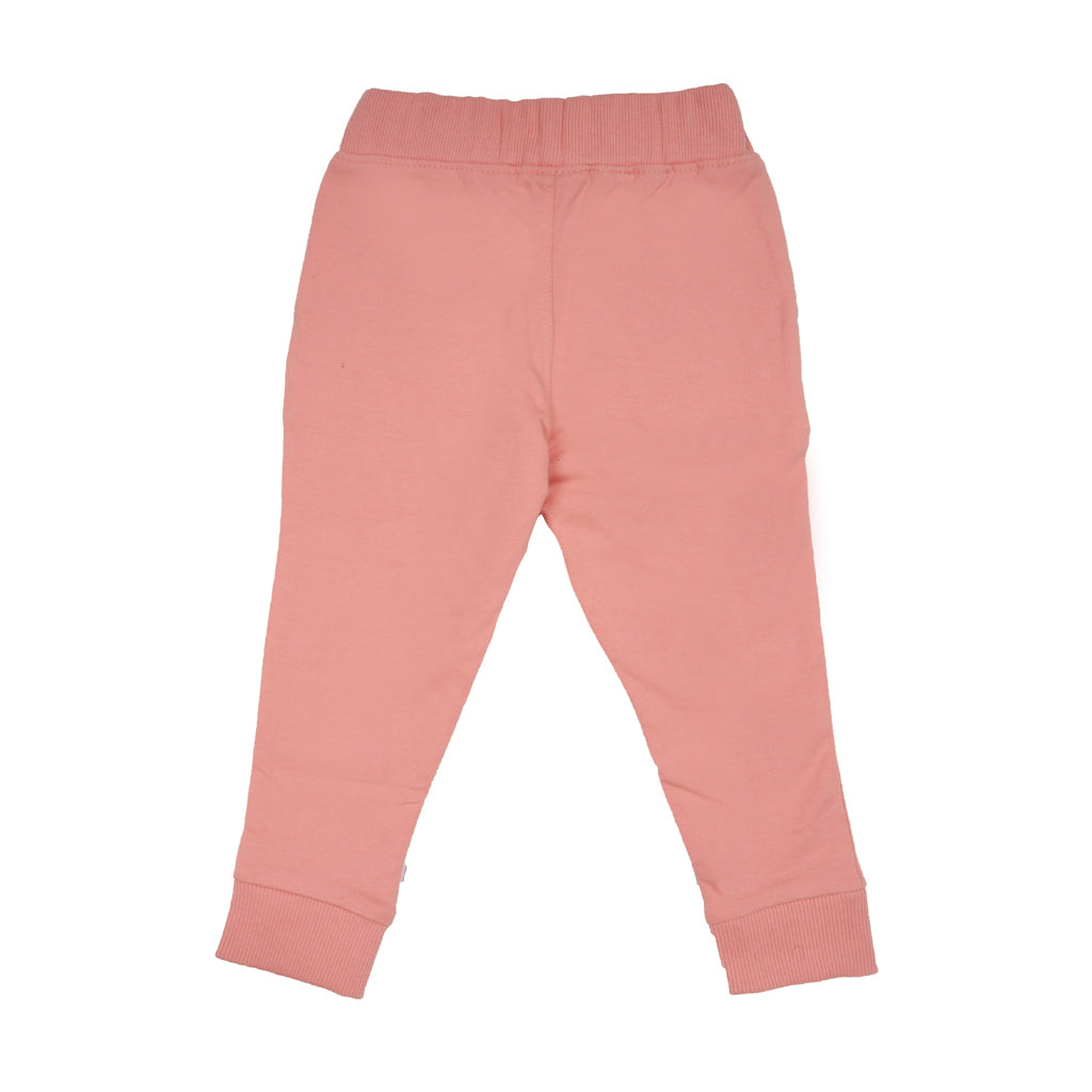 Gingerbread Pure Cotton Solid Jogger Track Pants For Girls