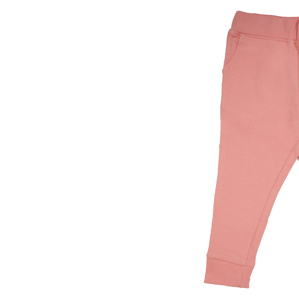 Gingerbread Pure Cotton Solid Jogger Track Pants For Girls