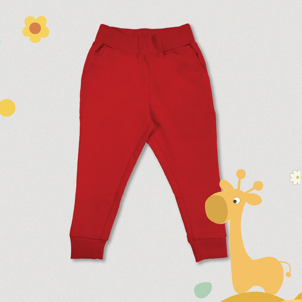 Gingerbread Pure Cotton Solid Jogger Track Pants For Girls