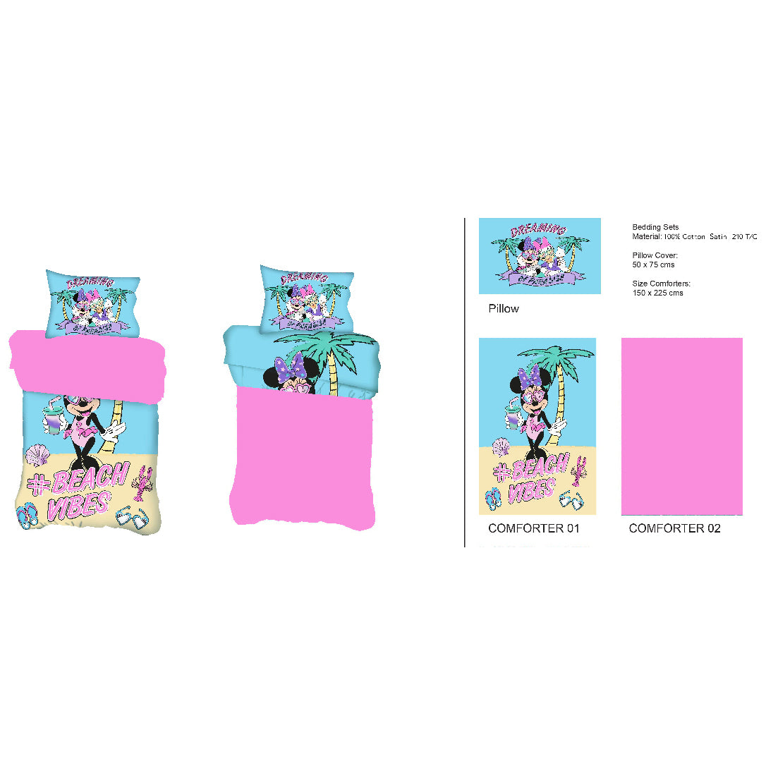 Minnie Mouse Beach Vibes 100% Cotton Comforter