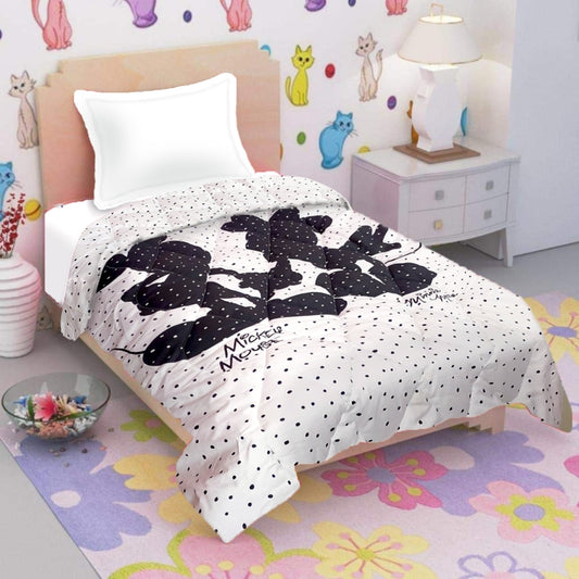 Minnie Mouse 100% Cotton Story Comforter - Toddler Size ( 150 x 100 cms) - Reversible Design