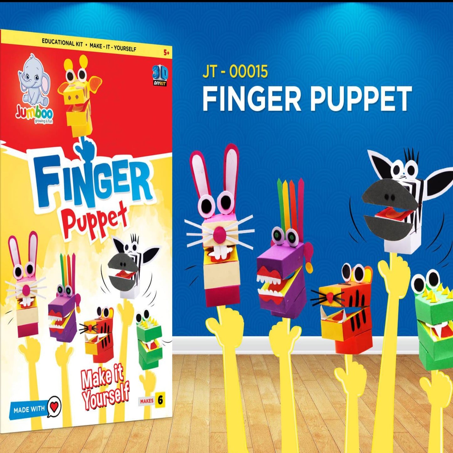 Finger Puppet DIY Paper Art & Craft Kit - Jumboo Toys