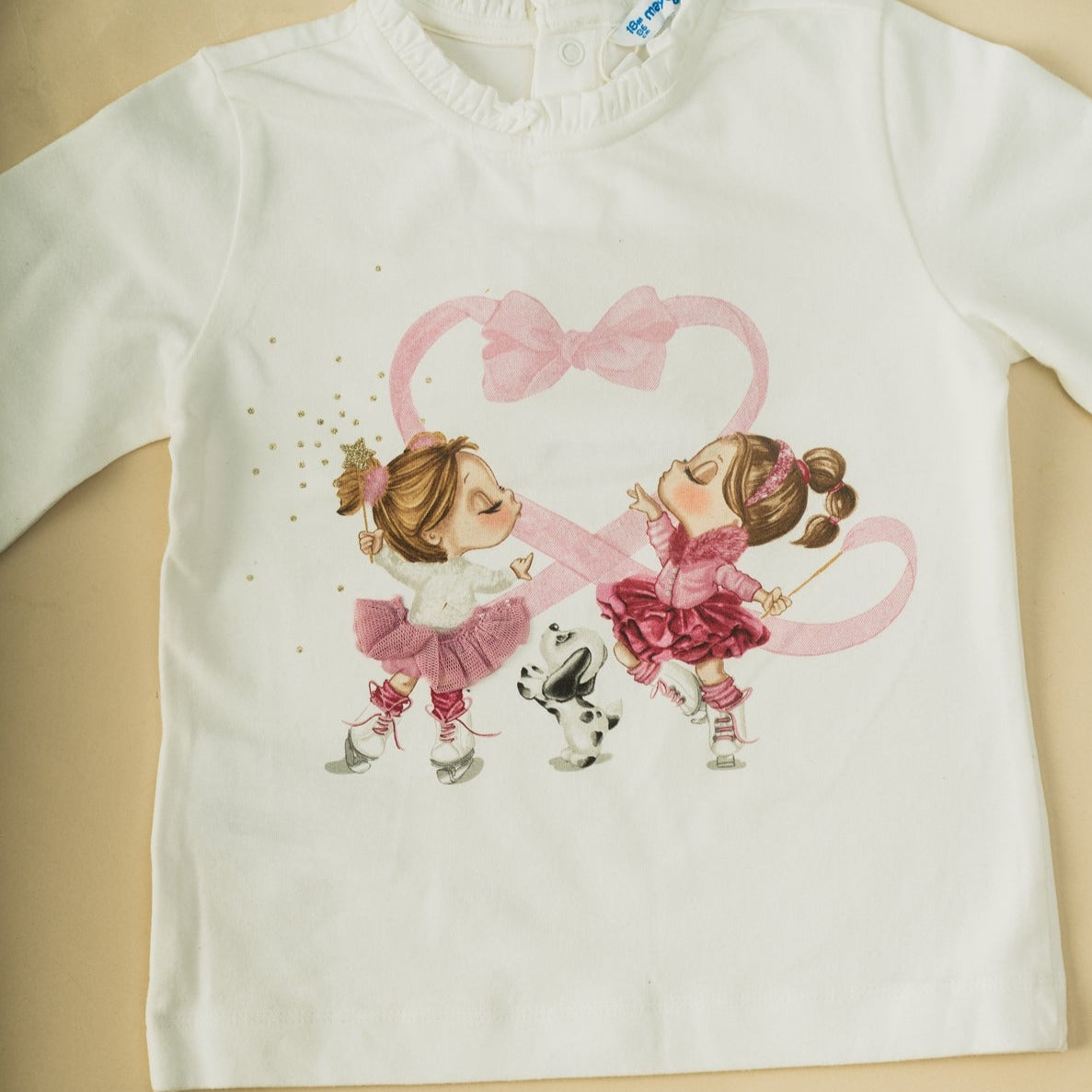 Baby Girls White Printed Long Sleeve Top