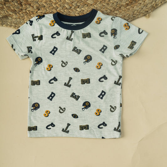 Baby Alphabet Print Short Sleeve T-Shirt