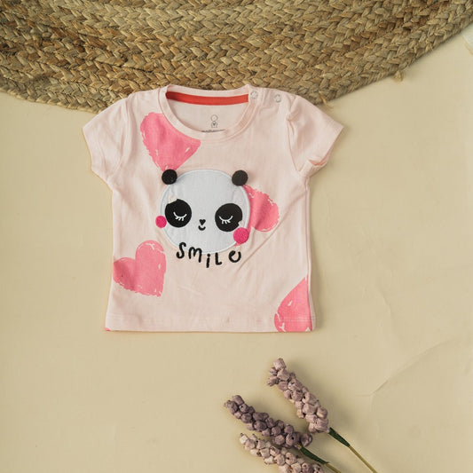 Baby Girls Panda Print Short Sleeve T-Shirt