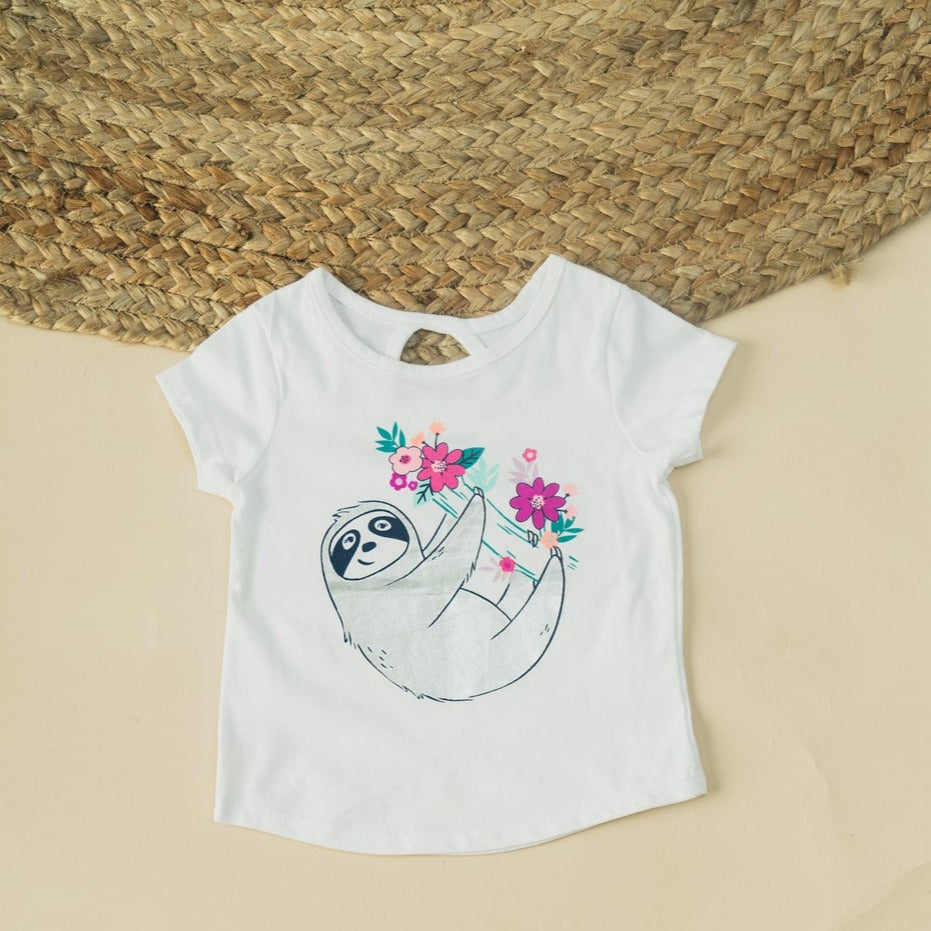 Girls Printed Regular Panda T-Shirt