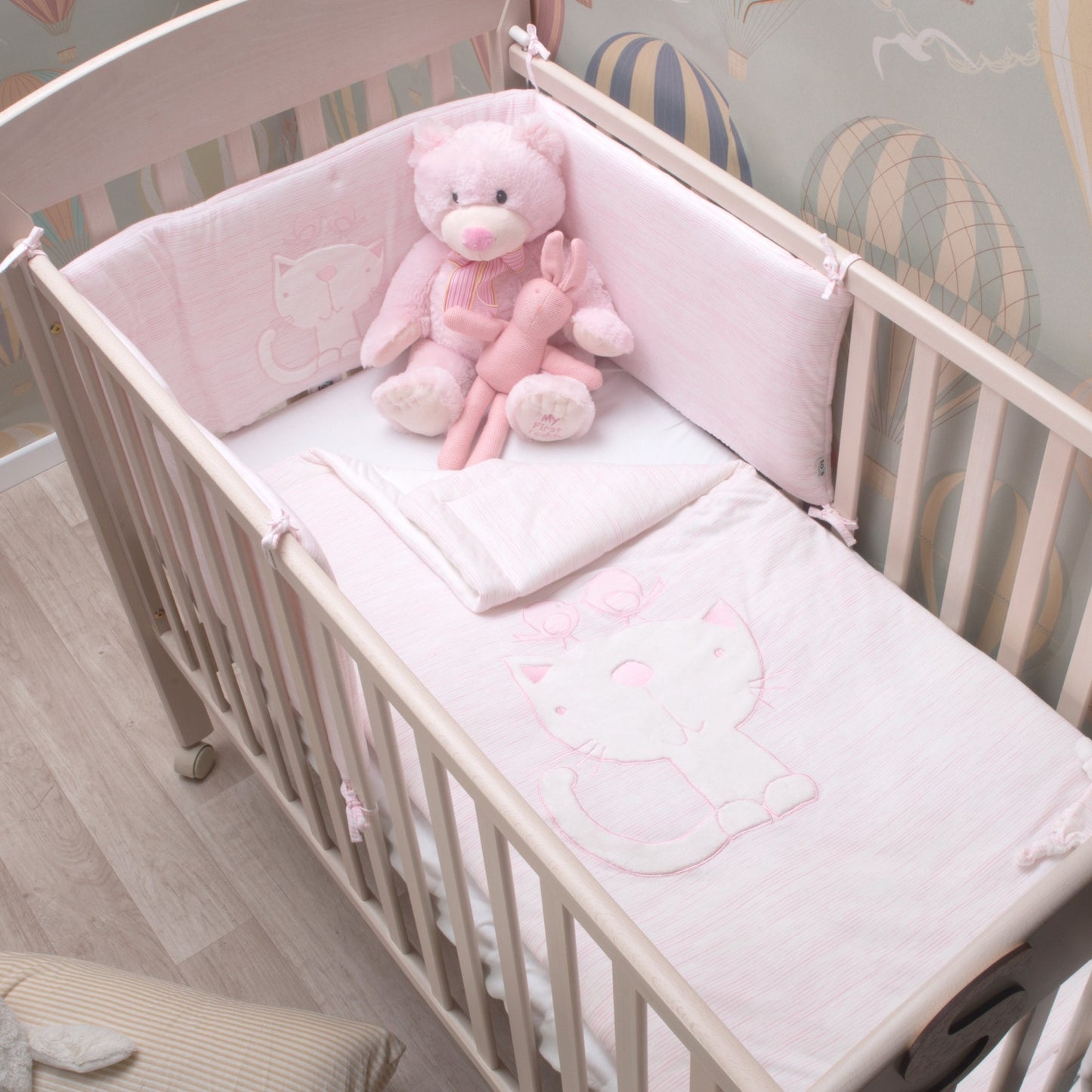 Tiny Tots Joy 3 Pcs Classic Crib Bedding Set - Pink