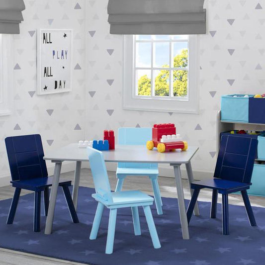 Delta Children Grey & Blue Table & 4 Chair Set