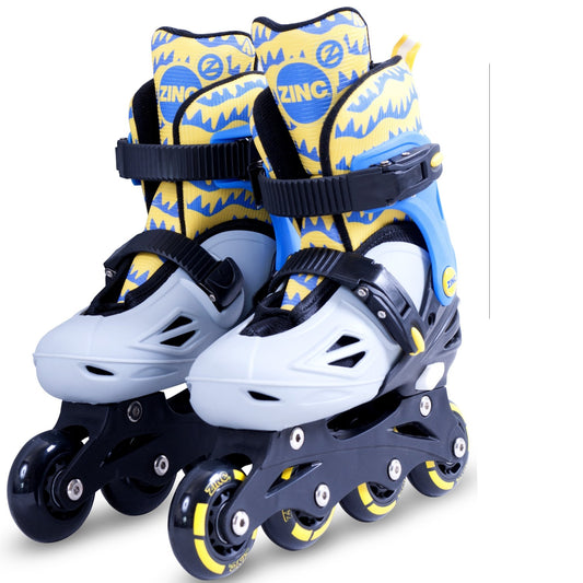 Zinc Adjustable Inline Skates - Grey And Blue